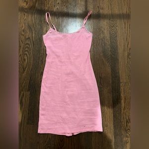 Skims bubble gum lace pointelle slip dress